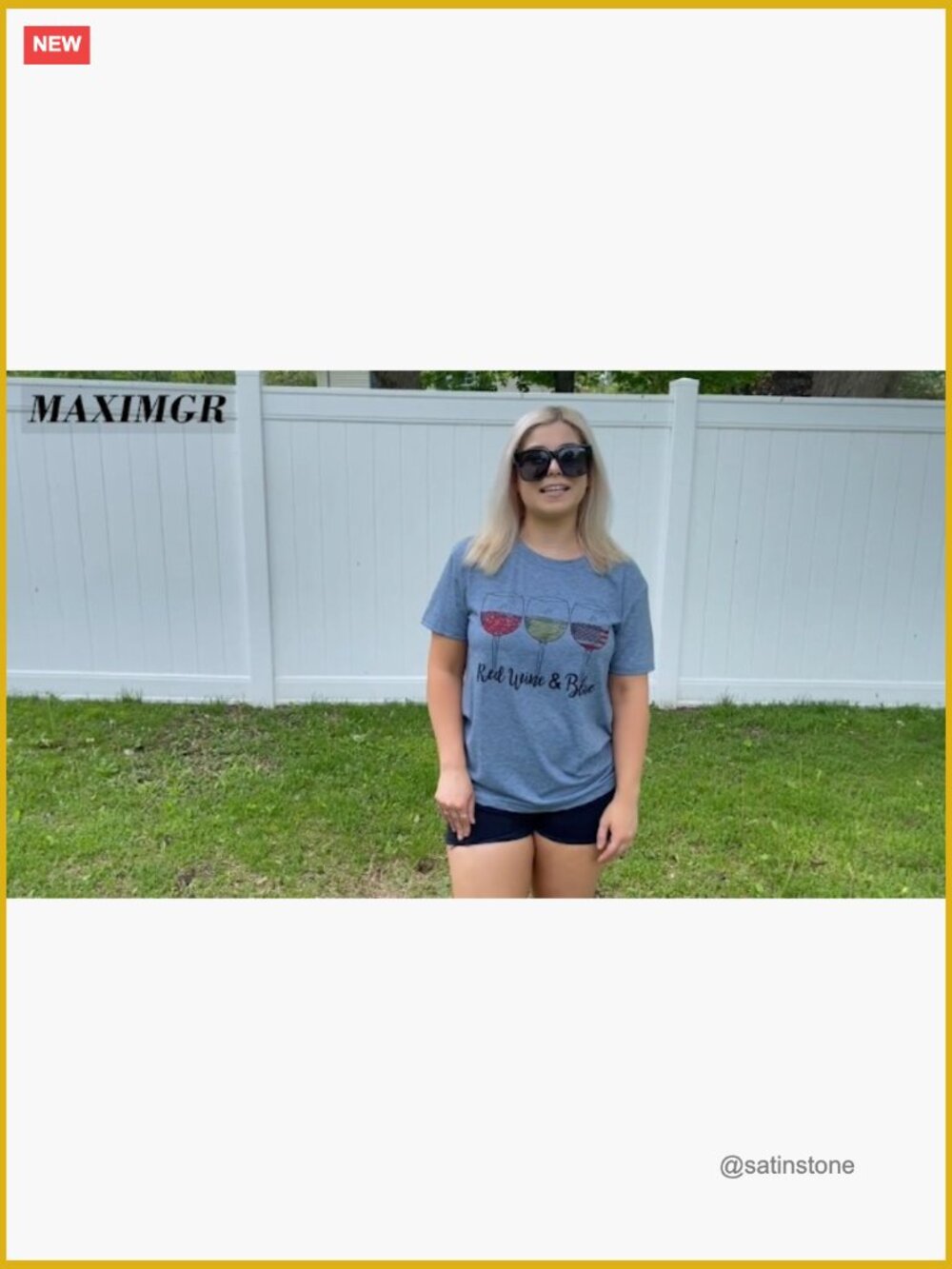 Patriotic American Flag T-Shirt Funny Wine Glass Graphic Tee 4th of July - Picture 7 of 7